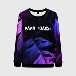 Мужской свитшот Papa Roach neon monstera