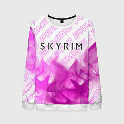Свитшот мужской Skyrim pro gaming: символ сверху, цвет: 3D-белый