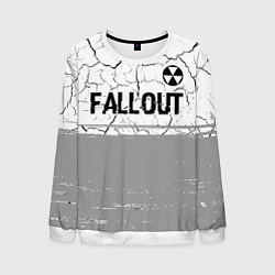 Свитшот мужской Fallout glitch на светлом фоне: символ сверху, цвет: 3D-белый