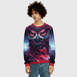 Свитшот мужской Сова взгляд краска, цвет: 3D-красный — фото 2