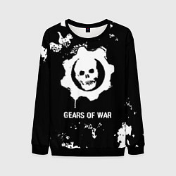 Свитшот мужской Gears of War glitch на темном фоне, цвет: 3D-черный