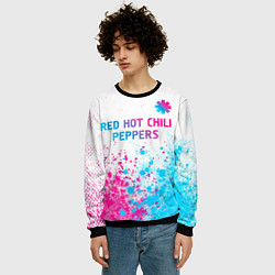 Свитшот мужской Red Hot Chili Peppers neon gradient style: символ, цвет: 3D-черный — фото 2