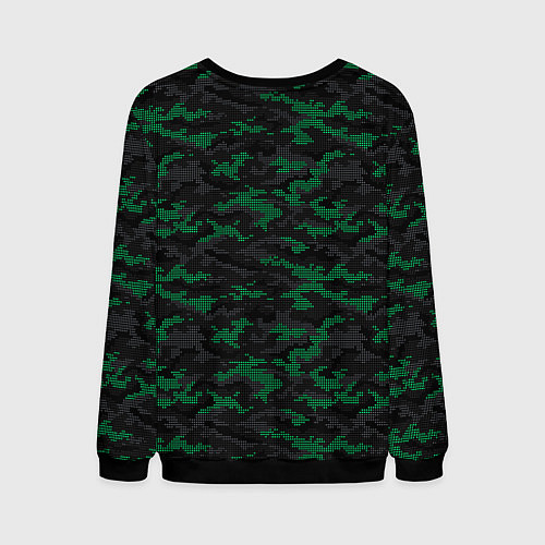 Мужской свитшот Точечный камуфляжный узор Spot camouflage pattern / 3D-Черный – фото 2