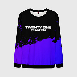 Свитшот мужской Twenty One Pilots purple grunge, цвет: 3D-черный