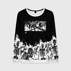 Мужской свитшот Блич - Скелеты в огне