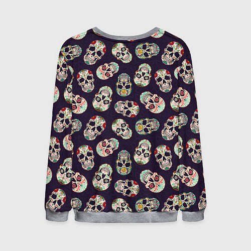 Мужской свитшот Узор с черепами Pattern with skulls / 3D-Меланж – фото 2