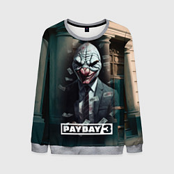 Свитшот мужской Payday 3 mask, цвет: 3D-меланж