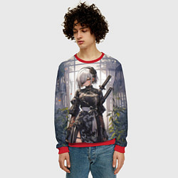 Свитшот мужской Nier automata девушка с мечами, цвет: 3D-красный — фото 2