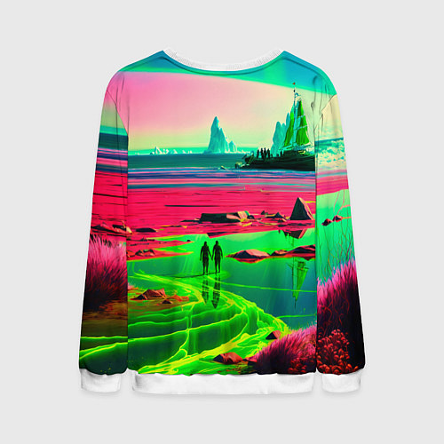 Мужской свитшот Кислотный мир / 3D-Белый – фото 2