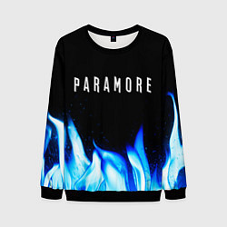 Свитшот мужской Paramore blue fire, цвет: 3D-черный