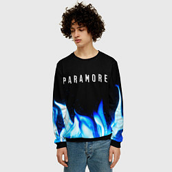 Свитшот мужской Paramore blue fire, цвет: 3D-черный — фото 2