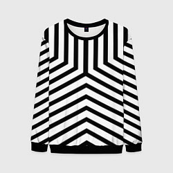 Свитшот мужской Черно-белые полосы в узоре, цвет: 3D-черный
