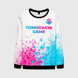 Свитшот мужской Tomodachi Game neon gradient style: символ сверху, цвет: 3D-черный