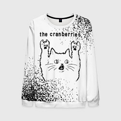 Мужской свитшот The Cranberries рок кот на светлом фоне