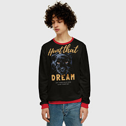 Свитшот мужской Let your wild side lead your way, цвет: 3D-красный — фото 2