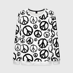 Свитшот мужской Many peace logo, цвет: 3D-белый