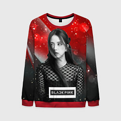 Свитшот мужской Jisoo black red background, цвет: 3D-красный