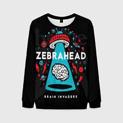 Свитшот мужской Zebrahead brains invaders, цвет: 3D-черный