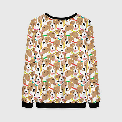 Мужской свитшот Джек рассел терьер в разноцветных ошейниках / 3D-Черный – фото 2