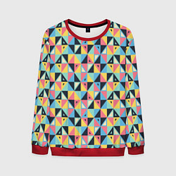 Свитшот мужской Треугольная мозаика, цвет: 3D-красный