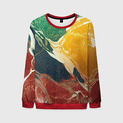Свитшот мужской Мраморная радуга, цвет: 3D-красный