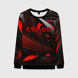 Свитшот мужской CS GO red and black, цвет: 3D-черный