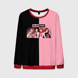 Свитшот мужской Черно-розовый градиент Black Pink, цвет: 3D-красный