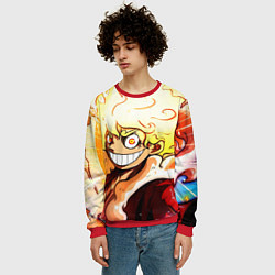 Свитшот мужской Луффи 5 гир бог Ника - One Piece, цвет: 3D-красный — фото 2