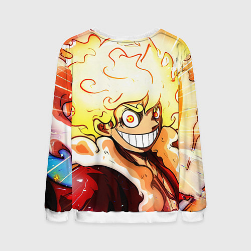 Мужской свитшот Луффи 5 гир бог Ника - One Piece / 3D-Белый – фото 2