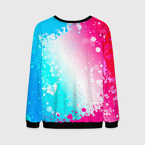 Мужской свитшот Pantera neon gradient style / 3D-Черный – фото 2