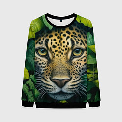 Мужской свитшот Леопард в листьях