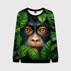 Свитшот мужской Черная обезьянка, цвет: 3D-черный