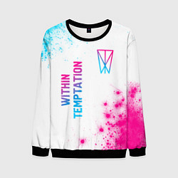 Свитшот мужской Within Temptation neon gradient style: надпись, си, цвет: 3D-черный