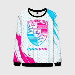 Свитшот мужской Porsche neon gradient style, цвет: 3D-черный