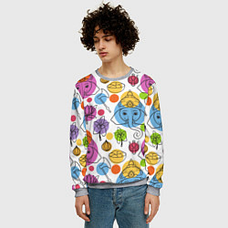 Свитшот мужской Индийские слоники, цвет: 3D-меланж — фото 2