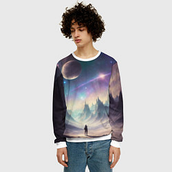 Свитшот мужской Величие космоса, цвет: 3D-белый — фото 2