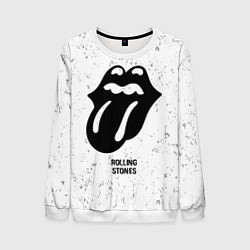 Мужской свитшот Rolling Stones glitch на светлом фоне