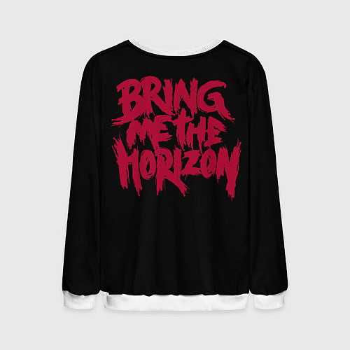 Мужской свитшот Bring me the horizon dinosaurs / 3D-Белый – фото 2