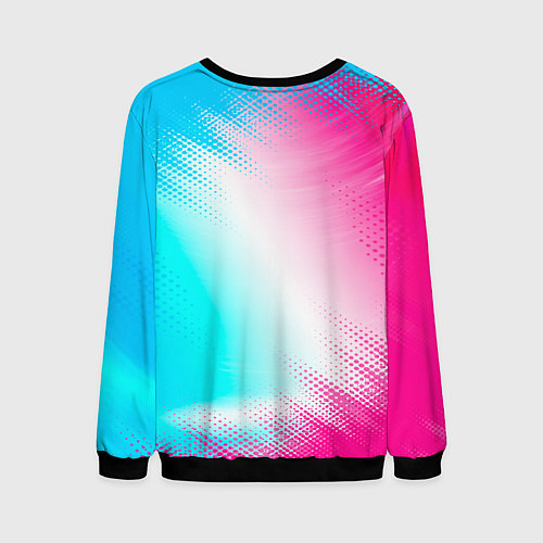 Мужской свитшот Volkswagen neon gradient style / 3D-Черный – фото 2