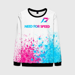 Мужской свитшот Need for Speed neon gradient style: символ сверху