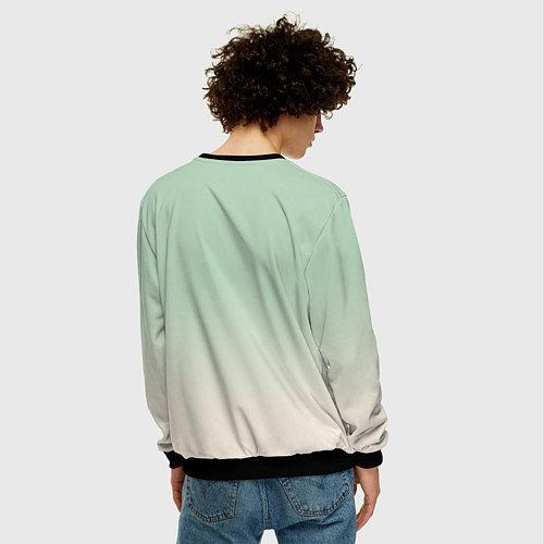 Мужской свитшот Заяц на фоне луны - фантазия - нейросеть / 3D-Черный – фото 4