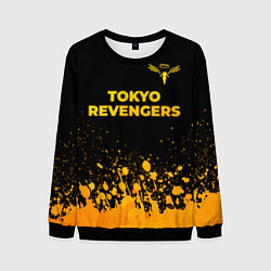 Свитшот мужской Tokyo Revengers - gold gradient: символ сверху, цвет: 3D-черный
