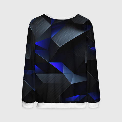 Мужской свитшот Black blue abstract / 3D-Белый – фото 2