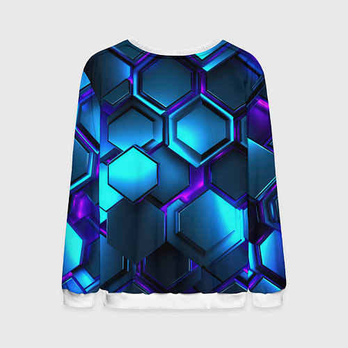 Мужской свитшот Объемные неоновые плиты / 3D-Белый – фото 2
