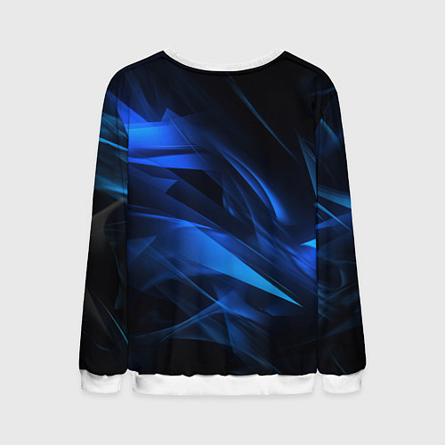 Мужской свитшот Black blue texture / 3D-Белый – фото 2