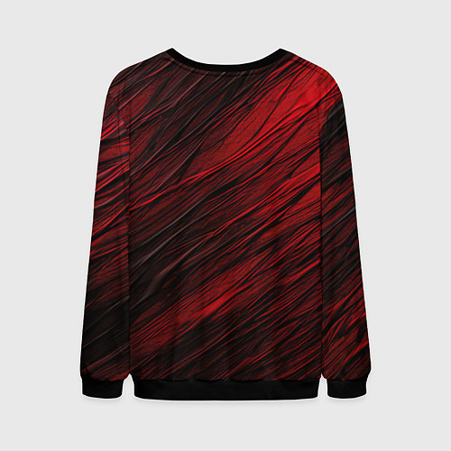 Мужской свитшот Black red texture / 3D-Черный – фото 2