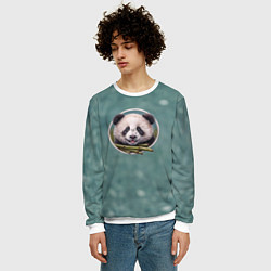 Свитшот мужской Милая мордочка панды с бамбуком, цвет: 3D-белый — фото 2
