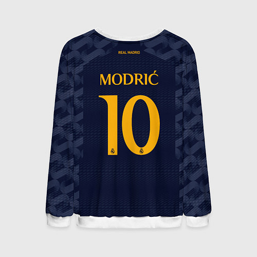 Мужской свитшот Лука Модрич Реал Мадрид форма 2324 гостевая / 3D-Белый – фото 2