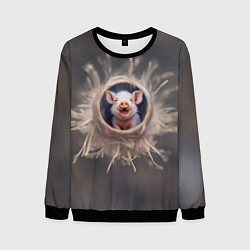 Свитшот мужской Мордочка забавного поросёнка, цвет: 3D-черный