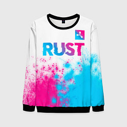 Мужской свитшот Rust neon gradient style: символ сверху